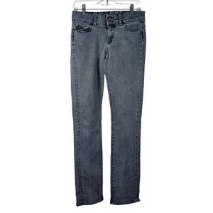 Paige Double Button Skinny Leg Med Rise Denim Jeans Gray 29
